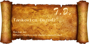 Tankovics Dezső névjegykártya